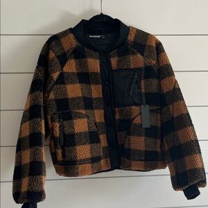 Blank NYC Black and Brown Sherpa Jacket